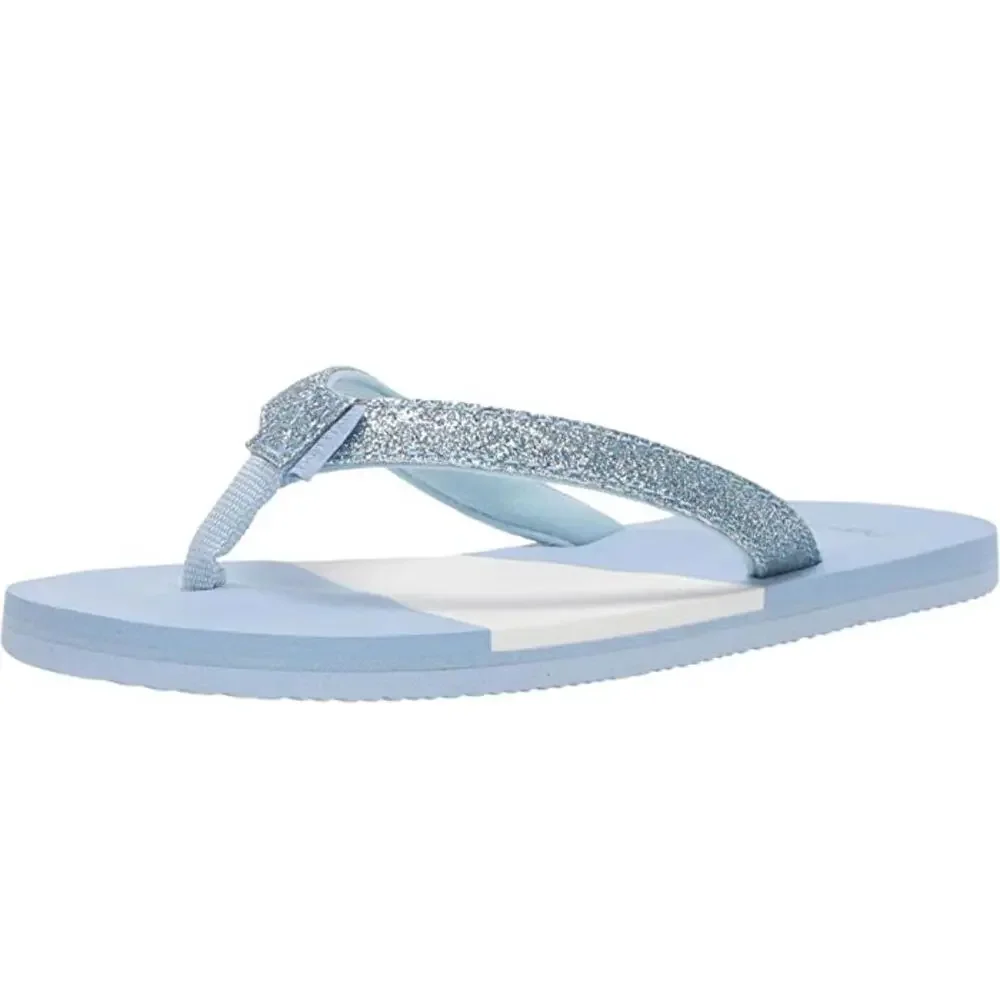 Hari Mari Meadows Asana Sandal Toddler US 6-7 Blue Glitter Slip-On Slide ZAP1461